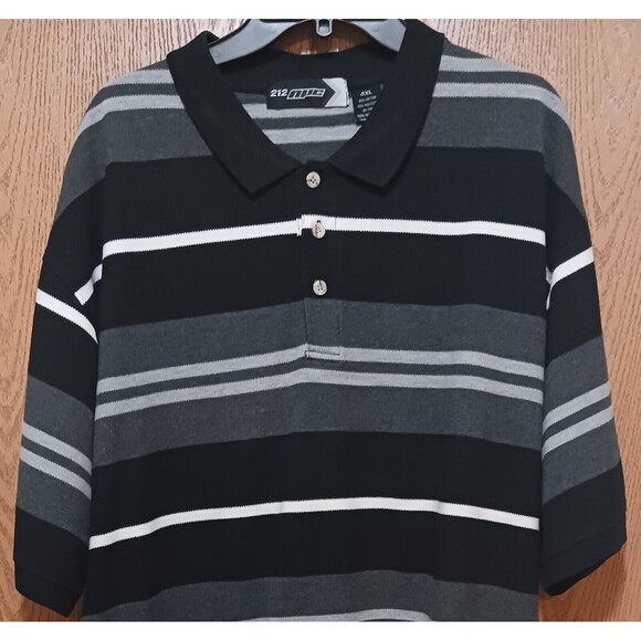 (3)-NYC (Polo Striped Shirts)-(Black/Gray)-(Brown/White)-(Green/Blue)-(4XL)-$40 - Picture 5 of 12
